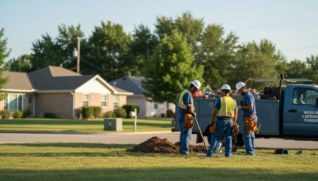 Residential water line and bathroom plumbing service in Stark City, MO